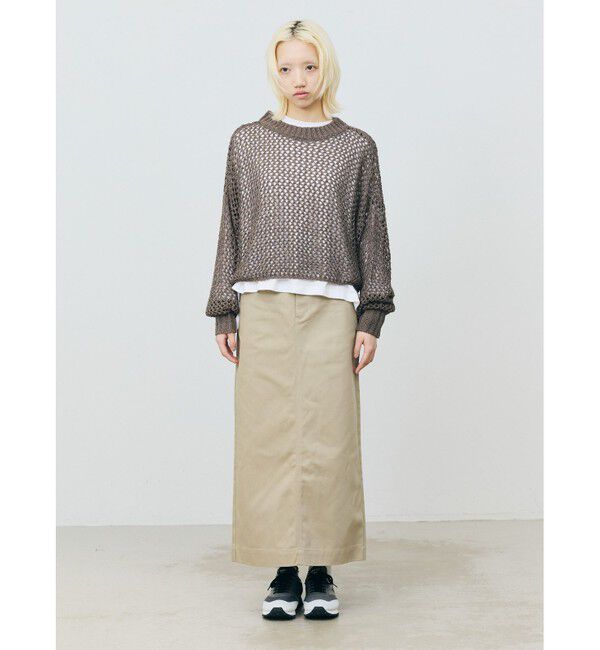 MARMARMAR「MARMARMAR テープヤーンメッシュプルオーバー」|ニット・セーター|グレー