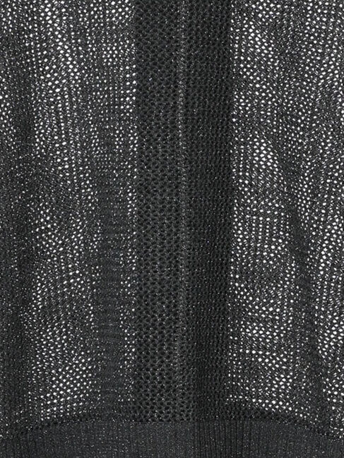 Lugnoncure「ラメ混メッシュ編みジップカーディガン」|カーディガン|