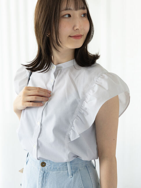 Te chichi TERRASSE「【イージーケア】無地/柄アソート前後2WAYブラウス」|シャツ・ブラウス|グレー