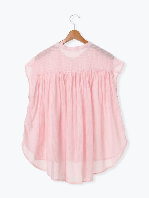 Lugnoncure「先染めストライプギャザーブラウス」|シャツ・ブラウス|