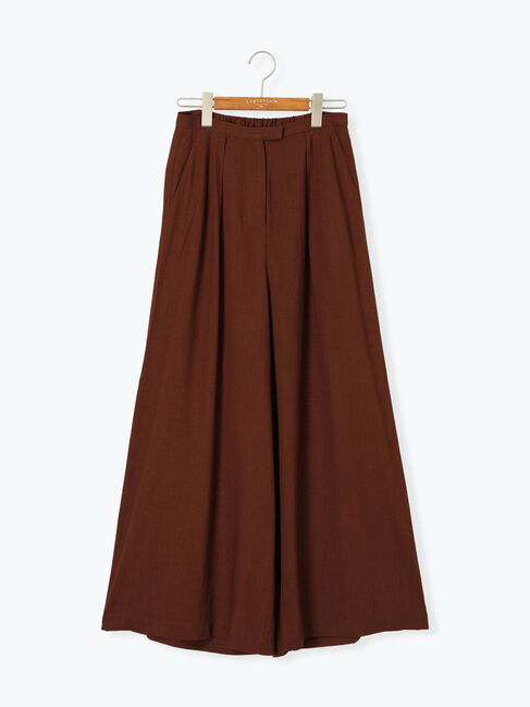 Lugnoncure「【セットアップ可】レーヨン麻ワイドパンツ」|その他|ブラウン