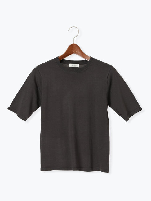 Te chichi TERRASSE「【抗菌防臭】ハーフスリーブニット」|ニット・セーター|チャコールグレー