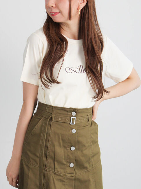 Te chichi「フロッキープリントロゴTシャツ」|Tシャツ・カットソー|ベージュ