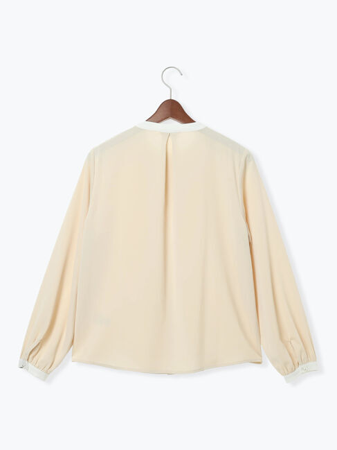 Te chichi「パール釦配色タックブラウス」|シャツ・ブラウス|
