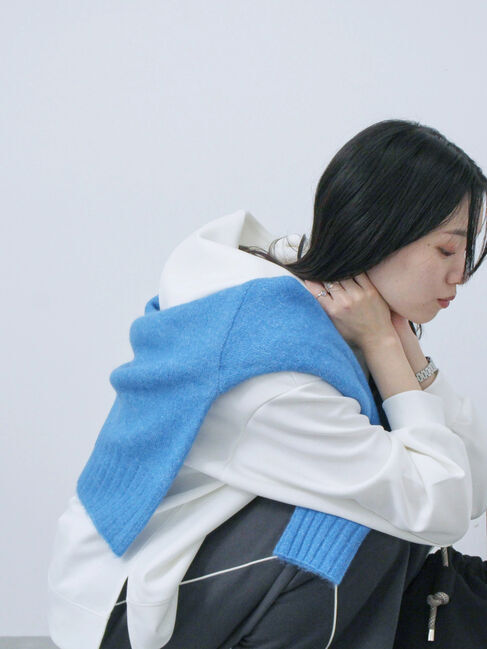 Samansa Mos2 blue「ダンボールパーカー」|Tシャツ・カットソー|