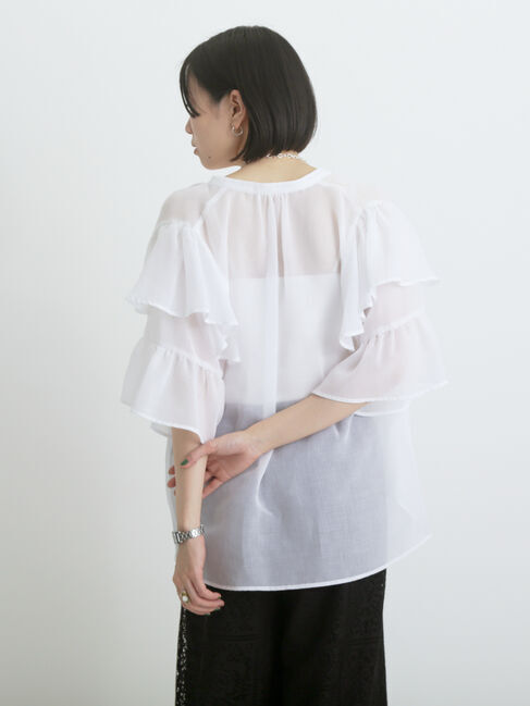 sm2rhythm「ボイルラッフルブラウス」|シャツ・ブラウス|