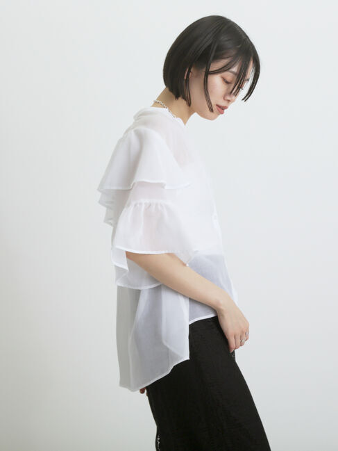 sm2rhythm「ボイルラッフルブラウス」|シャツ・ブラウス|
