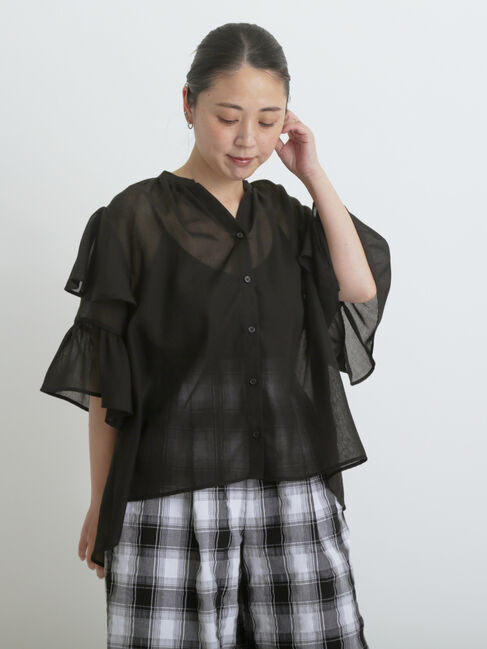 sm2rhythm「ボイルラッフルブラウス」|シャツ・ブラウス|
