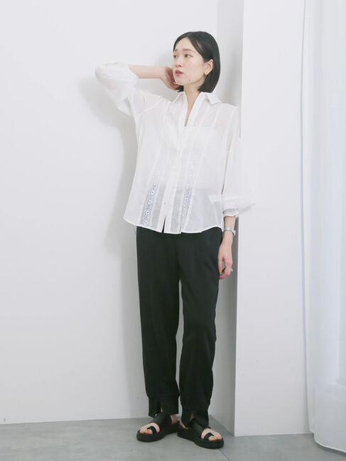 Samansa Mos2 blue「◎裏毛センタースリットパンツ」|その他|