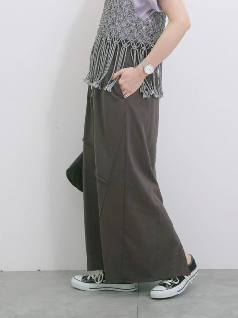 Samansa Mos2 blue「◎裏毛切替ナロースカート」|スカート|