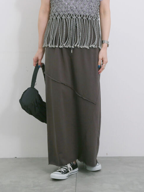 Samansa Mos2 blue「◎裏毛切替ナロースカート」|スカート|