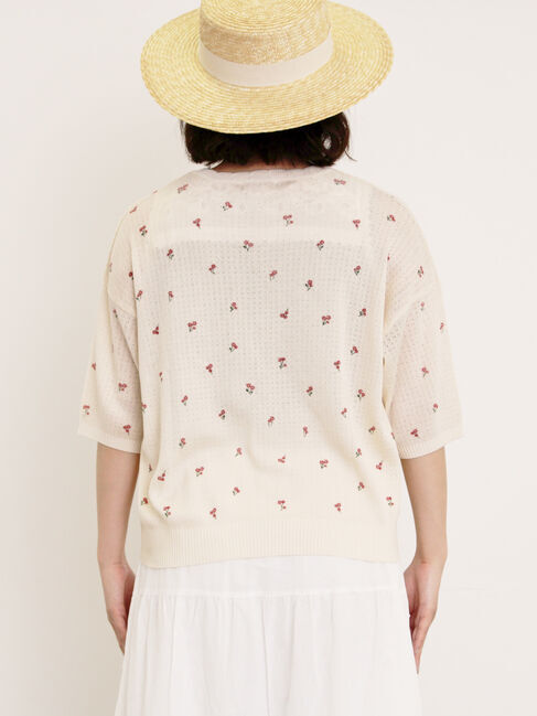 Samansa Mos2「小花柄プリントカーディガン」|カーディガン|