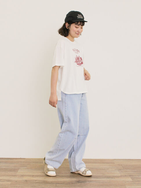 Samansa Mos2「建物プリントTシャツ」|Tシャツ・カットソー|