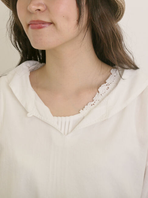 Samansa Mos2「【クールコットン】柄アソートフレンチスリーブチュニック」|シャツ・ブラウス|