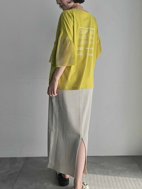 SM2「[接触冷感]袖メッシュプリントTシャツ」|Tシャツ・カットソー|