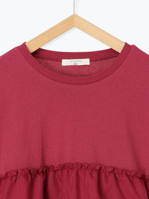 Samansa Mos2 blue「【接触冷感】ドッキングティアードプルオーバー」|Tシャツ・カットソー|