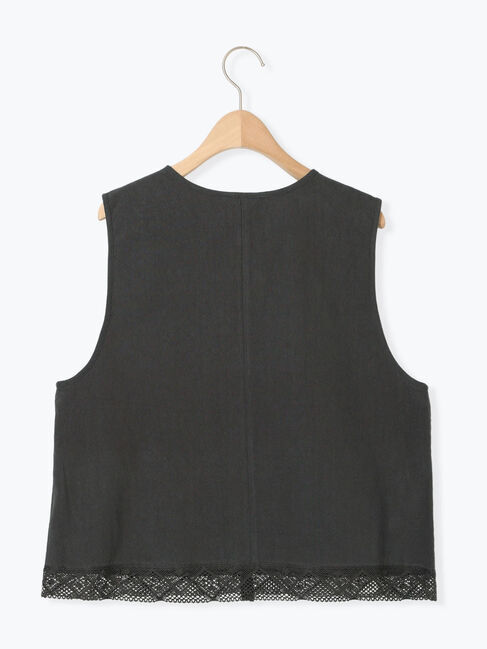 Samansa Mos2「レース付きリボン開きベスト」|ダウンベスト・ベスト|