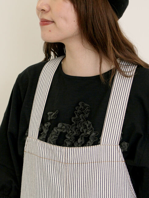 Samansa Mos2「刺繍デニム/ヒッコリーサロペットパンツ」|その他|