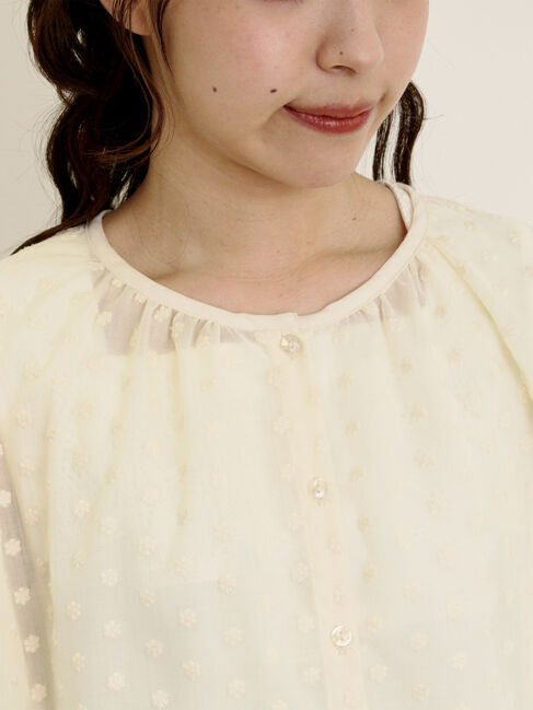 Samansa Mos2「シアー刺繍ブラウス」|シャツ・ブラウス|