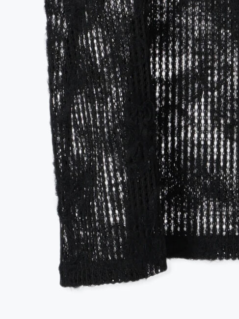 Samansa Mos2 blue「チュールフラワーコードTシャツ」|Tシャツ・カットソー|