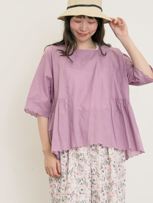 Samansa Mos2「◎裾スカラップブラウス」|シャツ・ブラウス|