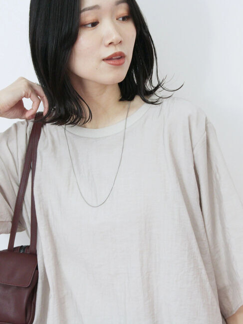 Samansa Mos2 blue「裾バルーンTシャツ」|Tシャツ・カットソー|