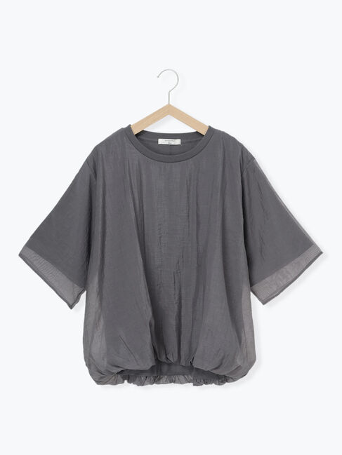 Samansa Mos2 blue「裾バルーンTシャツ」|Tシャツ・カットソー|