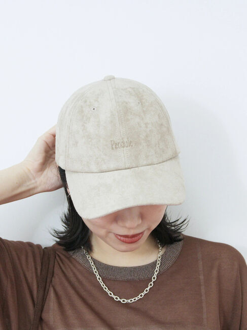 Samansa Mos2 blue「スエードロゴ刺繍キャップ」|その他|