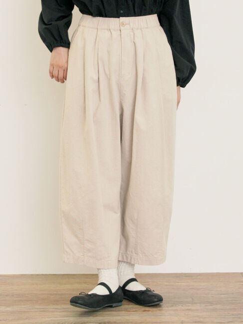 Samansa Mos2「【M/Lサイズ】裾ダーツ立体パンツ」|その他|ベージュ