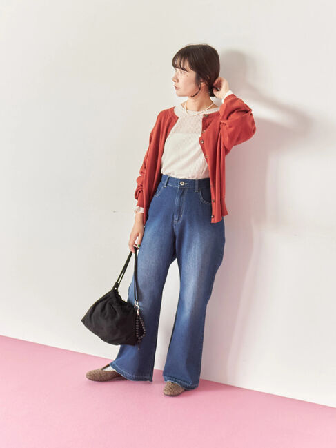 Samansa Mos2 blue「マルチスタイル前後2wayクルーネックカーディガン」|カーディガン|