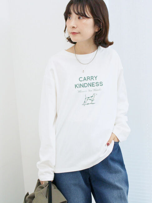 Samansa Mos2 blue「アソートプリントロンT」|Tシャツ・カットソー|オフホワイト