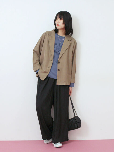 Samansa Mos2 blue「アソートプリントロンT」|Tシャツ・カットソー|