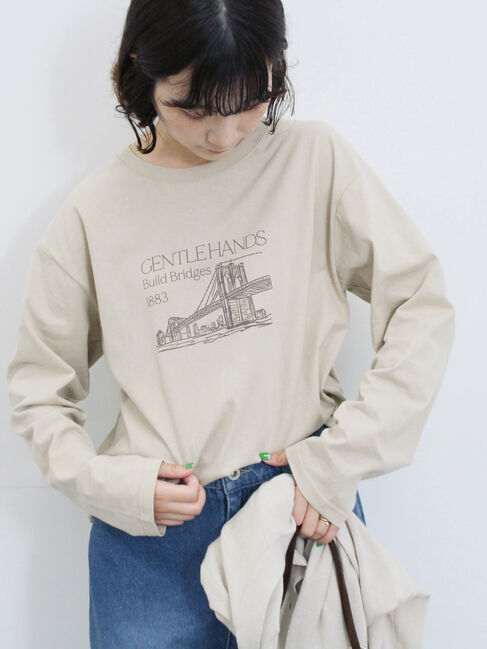 Samansa Mos2 blue「アソートプリントロンT」|Tシャツ・カットソー|