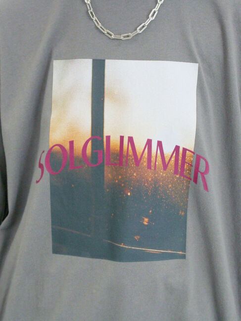 Samansa Mos2 blue「袖シフォンレイヤードプルオーバー」|Tシャツ・カットソー|