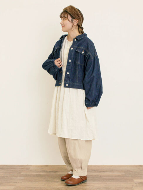 Samansa Mos2「ストライプツイル裾タックパンツ」|その他|