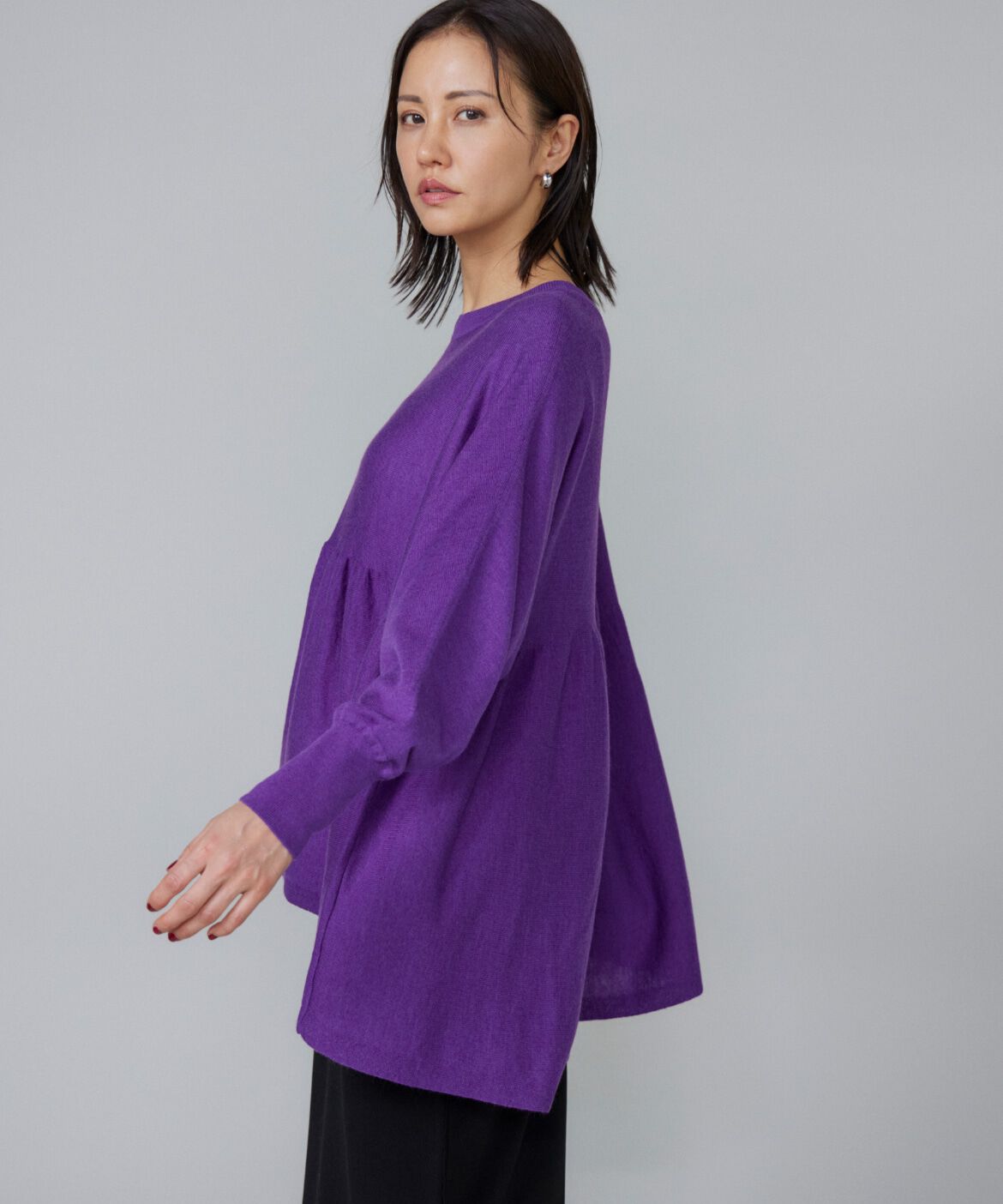 Le Souk「ヘムギャザーニットプルオーバー」|ニット・セーター|