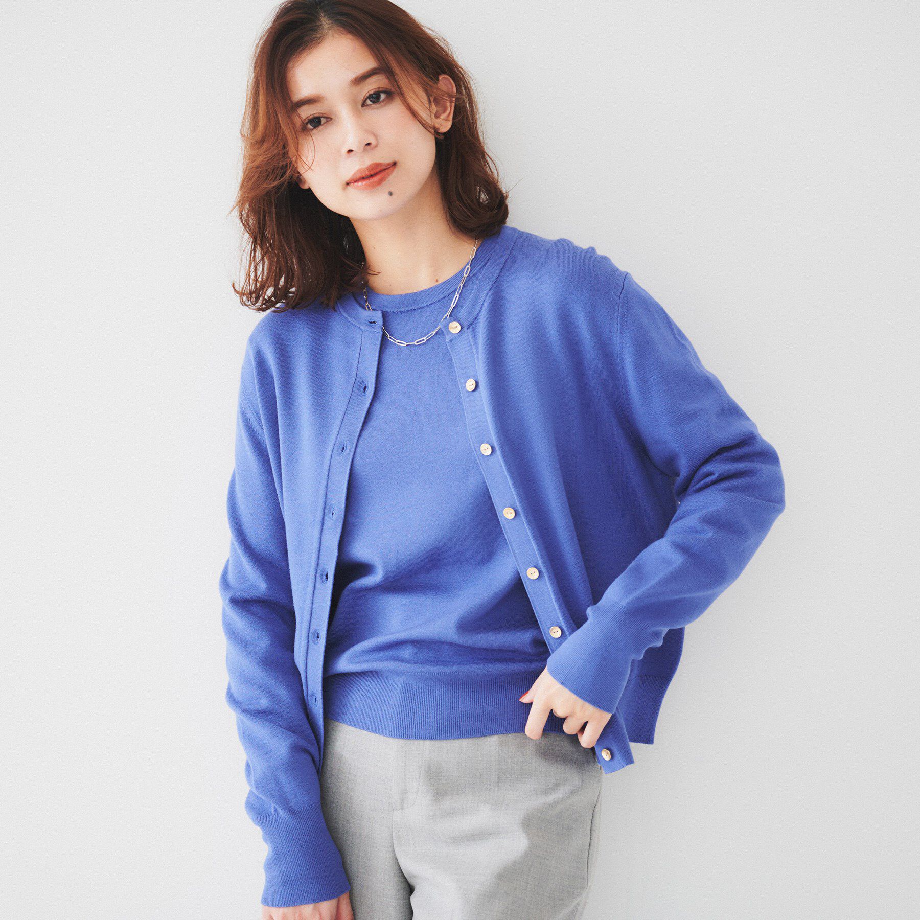 UNTITLED「【アンサンブル可能/6色展開】スパンレーヨン カーディガンニット」|カーディガン|