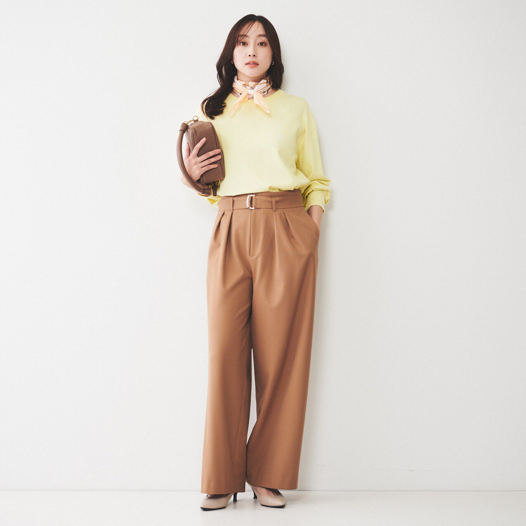 UNTITLED「【洗える/オンオフ使える】袖リブスリットストレッチニット」|ニット・セーター|