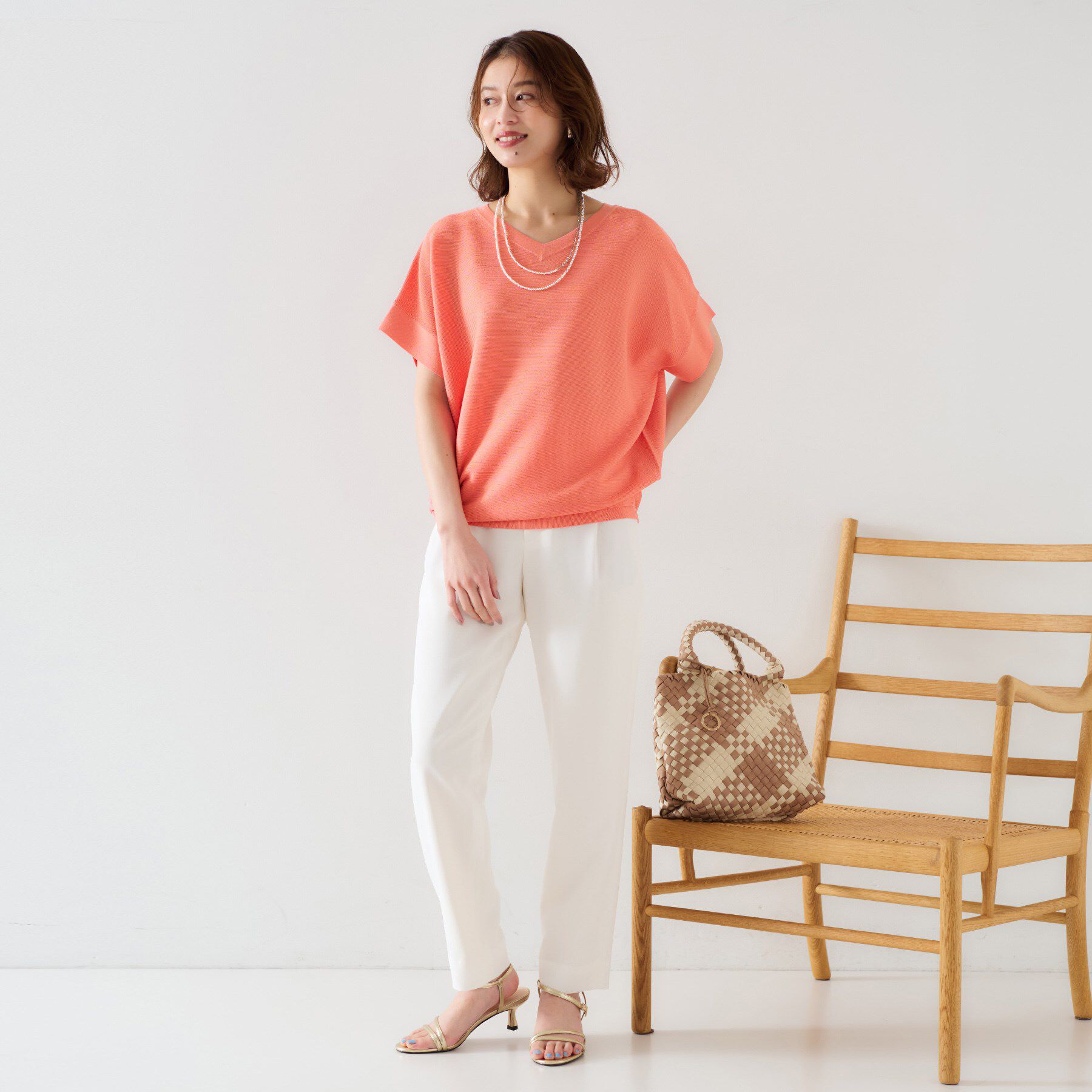 UNTITLED「【12色展開/体型カバー/2way】バウンドスリーブニット」|ニット・セーター|