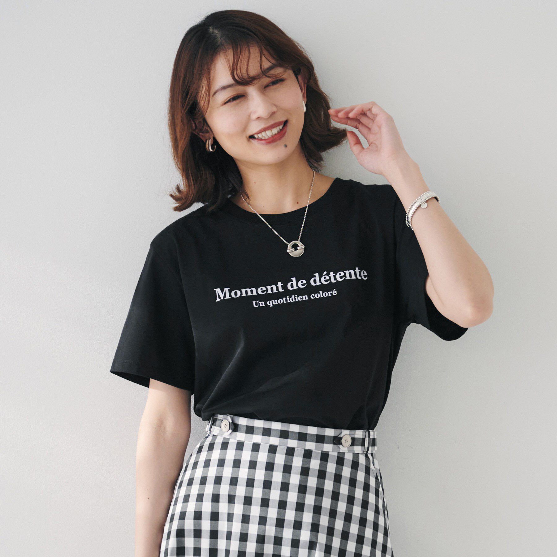 UNTITLED「【洗える】ロゴTシャツ」|Tシャツ・カットソー|ブラック(119)