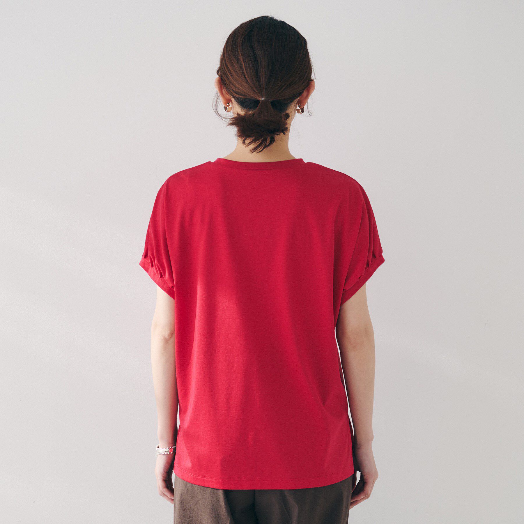 UNTITLED「【体型カバー/洗える】スリーブミニタックプルオーバー」|Tシャツ・カットソー|