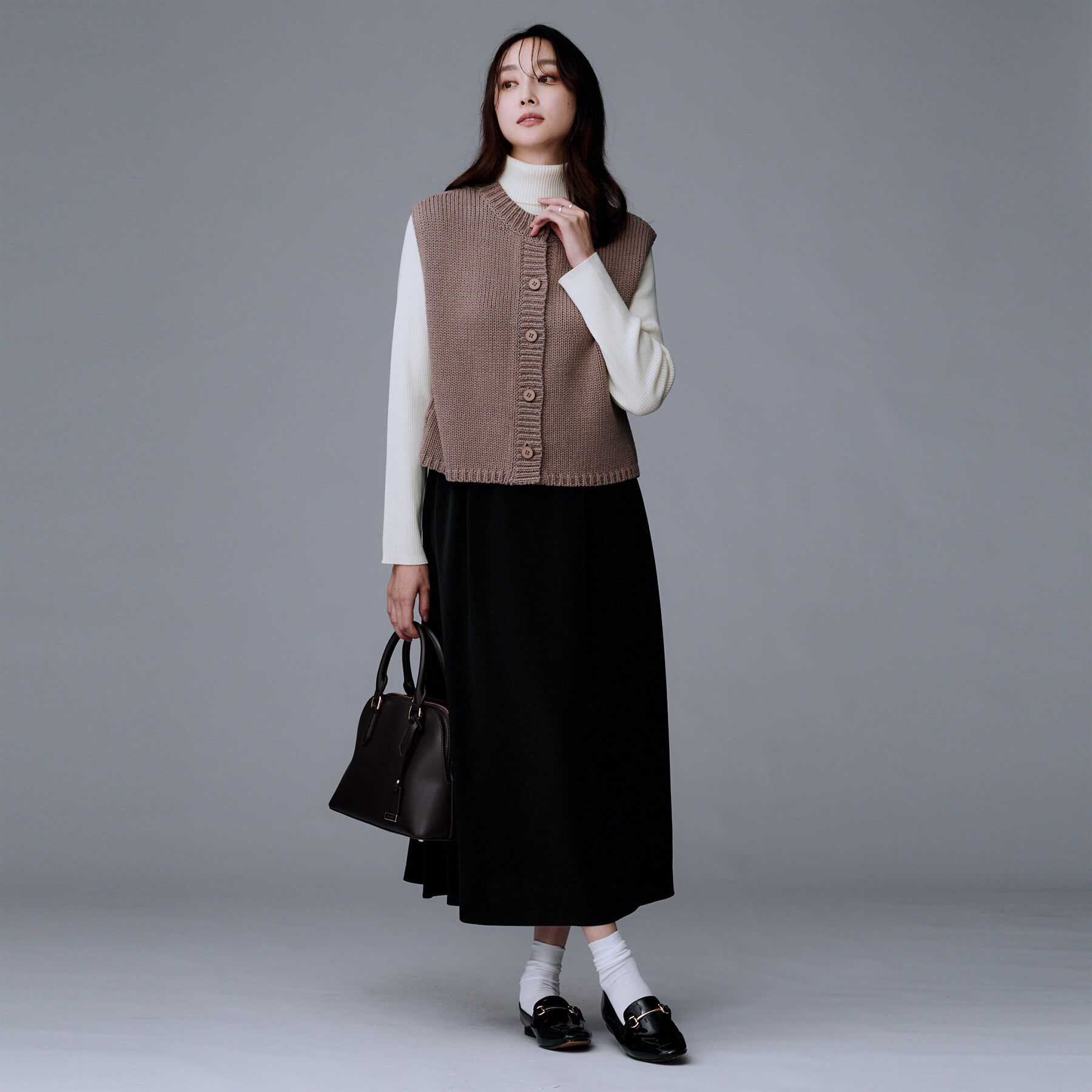 UNTITLED「【セットアップ可/後ろウエストゴム】リラクパウダースカート」|スカート|