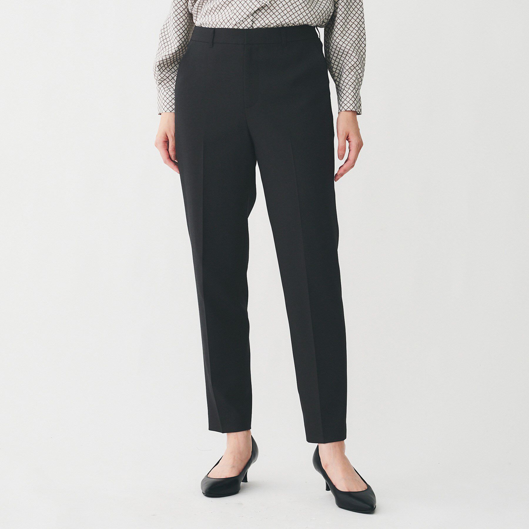 UNTITLED「【洗える/お仕事スーツ】ドライメランジ テーパードパンツ」|その他|ネイビー(094)