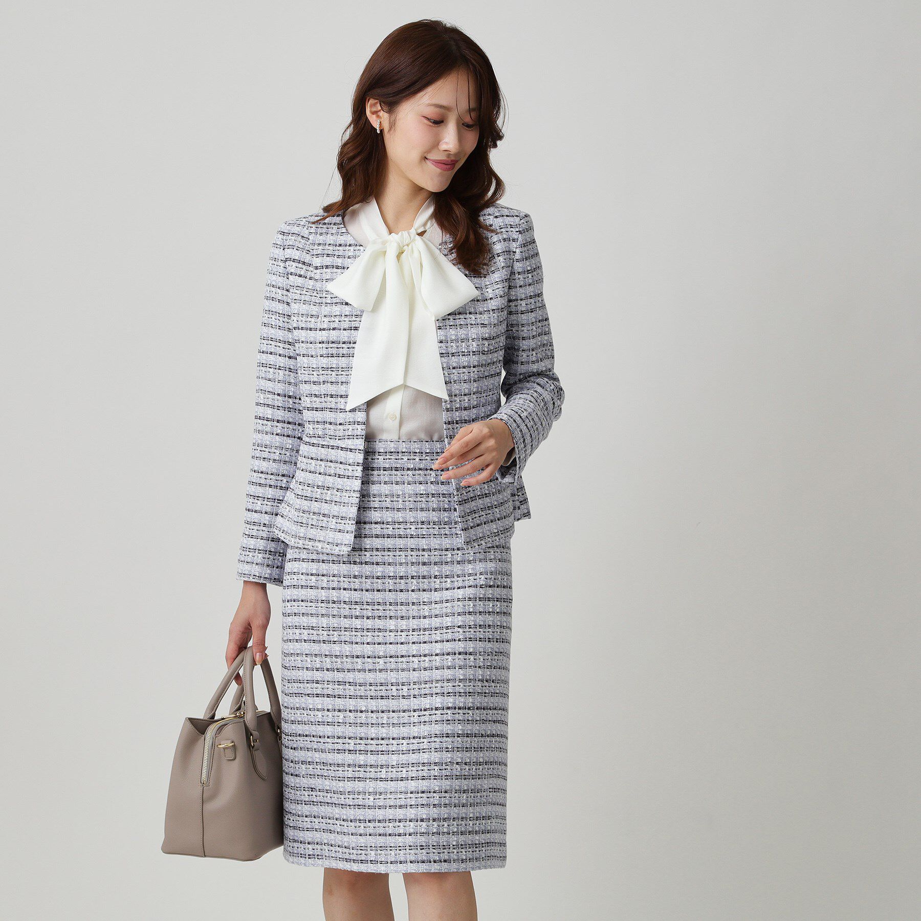 COUP DE CHANCE「【日本製／セットアップ可】ファンシーツィードのノーカラージャケット」|ノーカラージャケット|