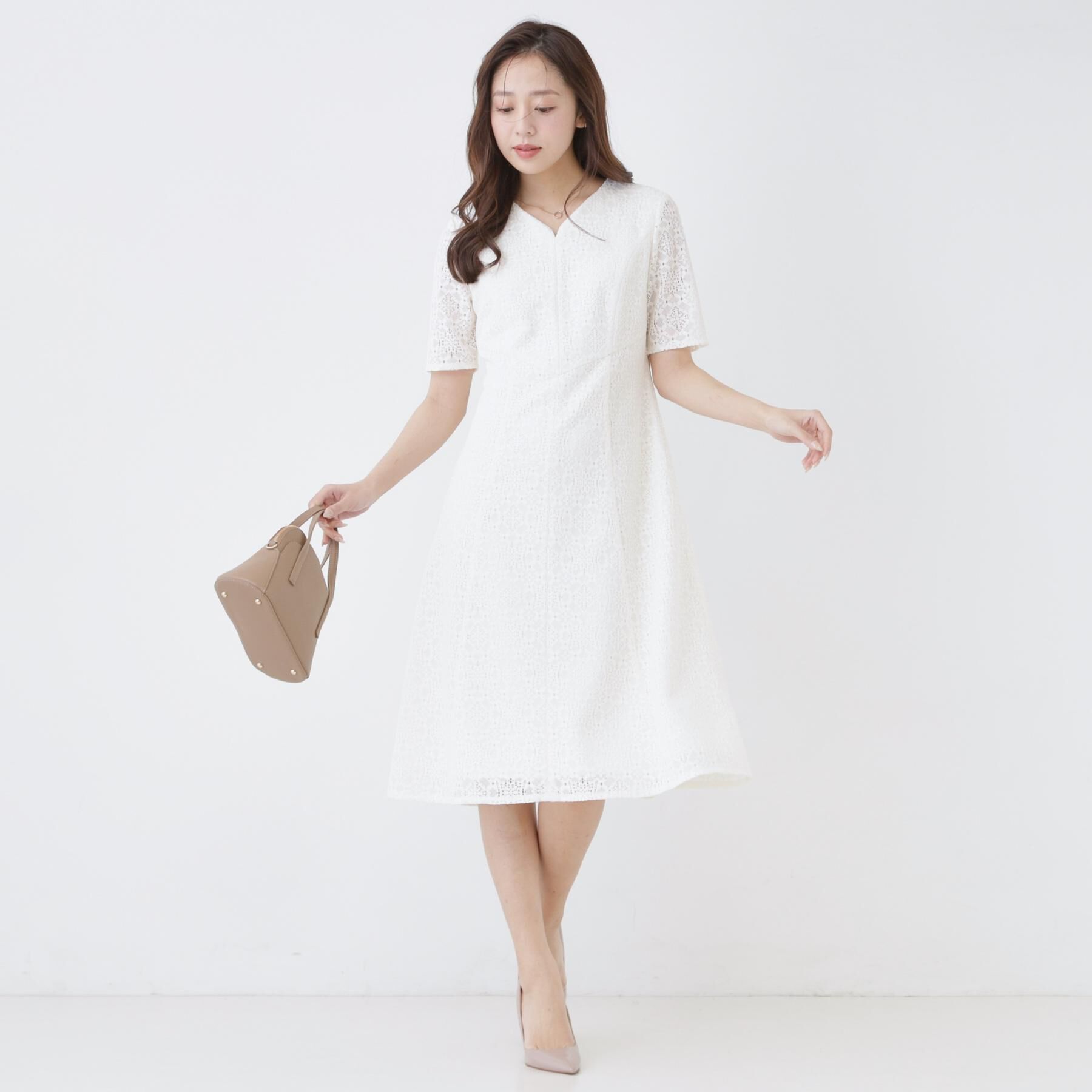 COUP DE CHANCE「【手洗い可／日本製／360&deg;シリーズ】ラッセルレースワンピース」|ワンピース|