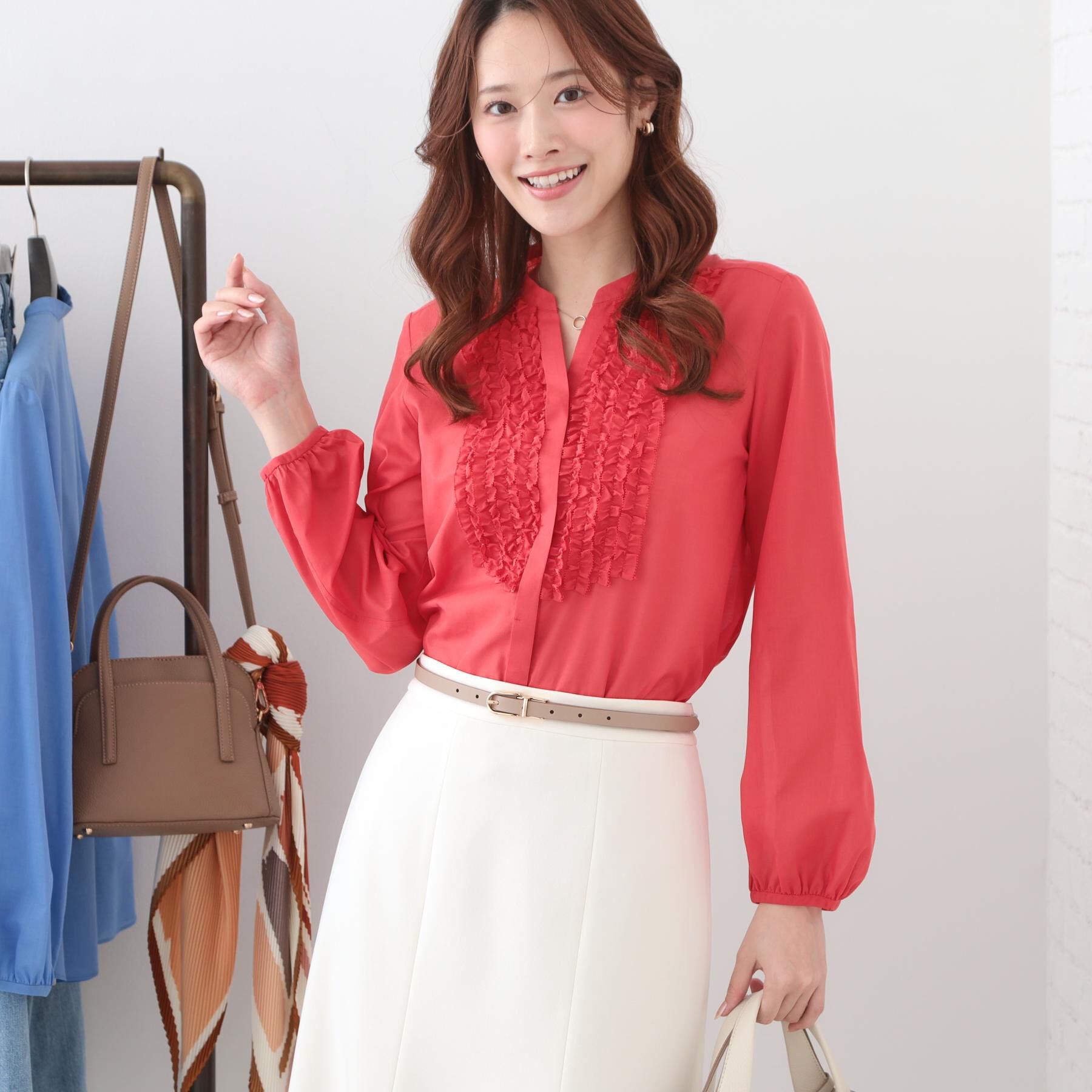 COUP DE CHANCE「【手洗い可/きれいめ服】シアーローンフリルブラウス」|シャツ・ブラウス|