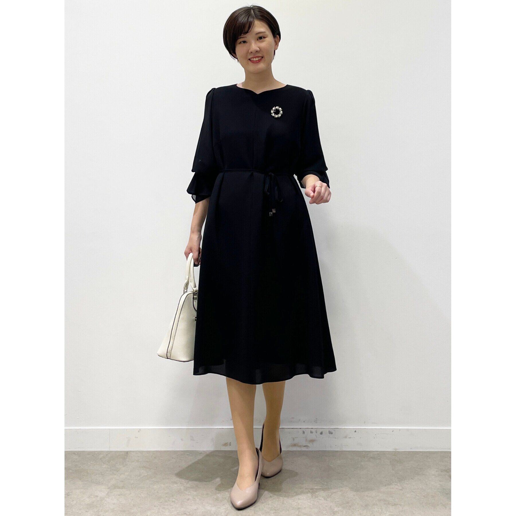 Reflect「【夏SALE／フォーマル/洗える】スリーブデザインジョーゼットワンピース」|ワンピース|