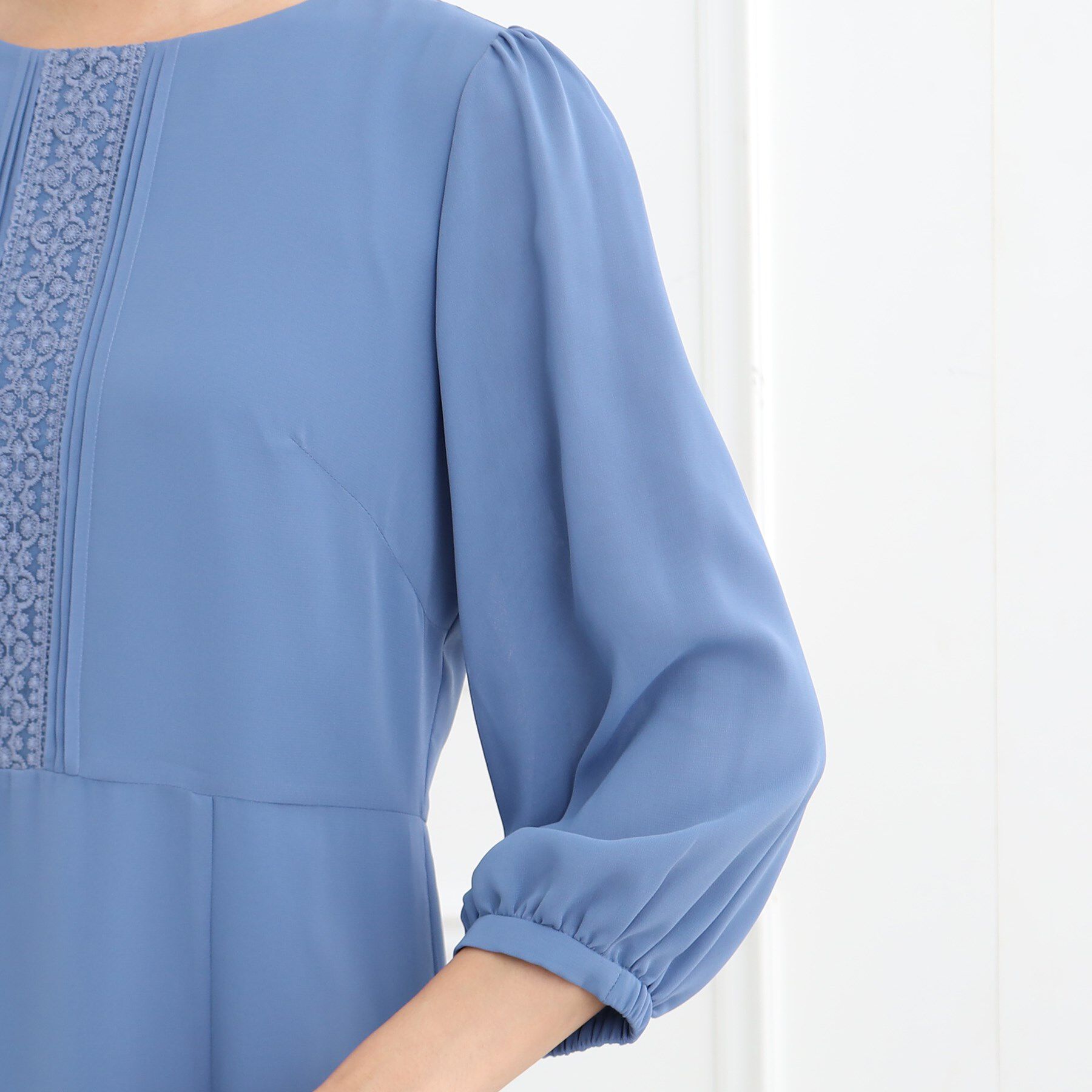 Reflect「【フォーマル/洗える】フロントレースジョーゼットワンピース」|ワンピース|