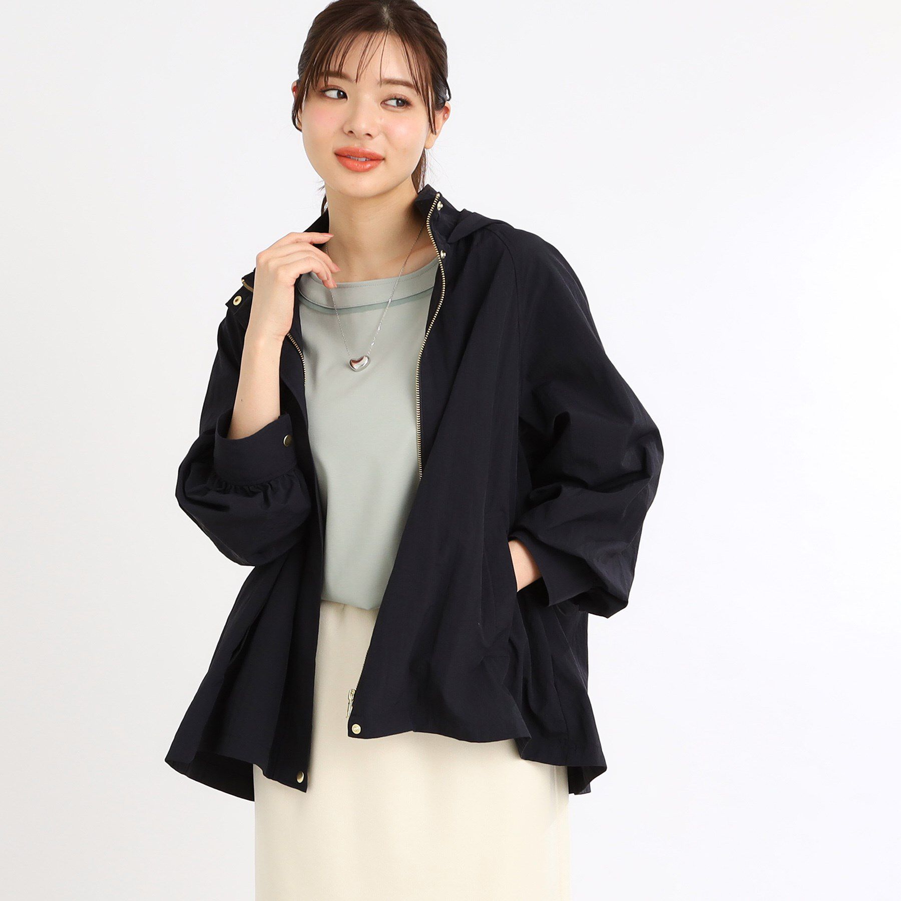 Reflect「フーデッドライティブルゾン」|ブルゾン・スタジャン|ネイビー(094)