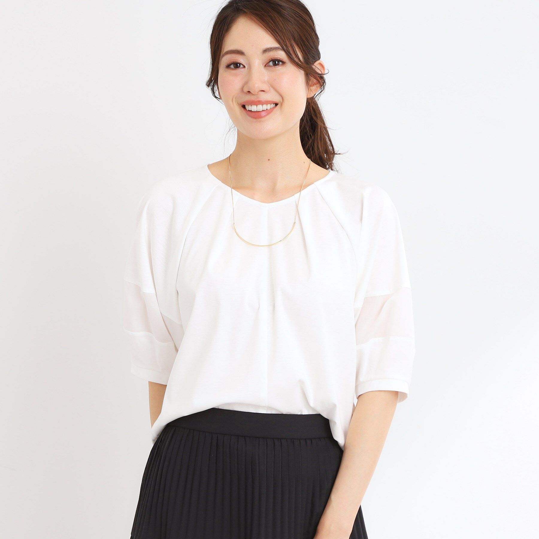 Reflect「【マシンウォッシュ可】キレイめラグランスリーブジャージ」|Tシャツ・カットソー|